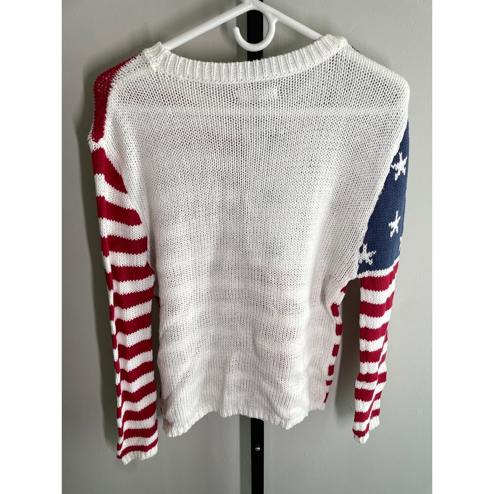 Grayson Threads American Flag Sweater Womens XS Red Blue Patriotic 4th of July - Picture 6 of 9